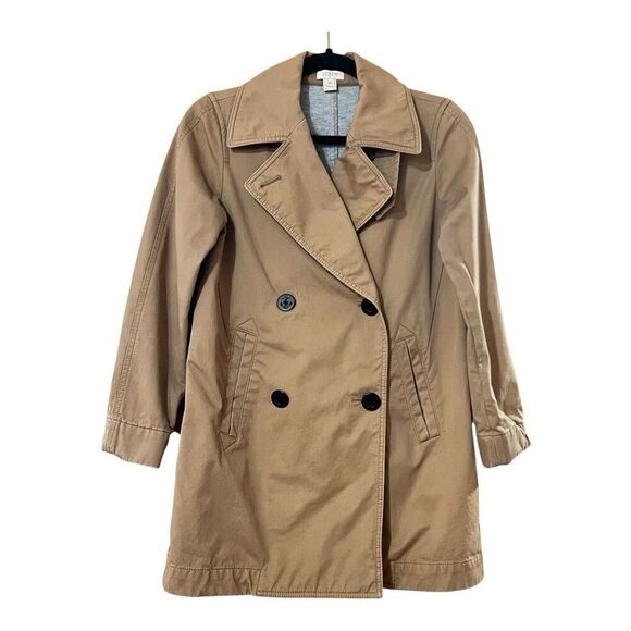 J CREW Factory Womens Size 00 Bonded Trench Coat C8511 Jacket Khaki Tan - Picture 1 of 5